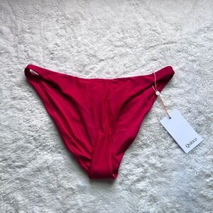Quince Women's Red Recycled Polyamide Stretch Bikini Bottoms ATG001 Small NWT